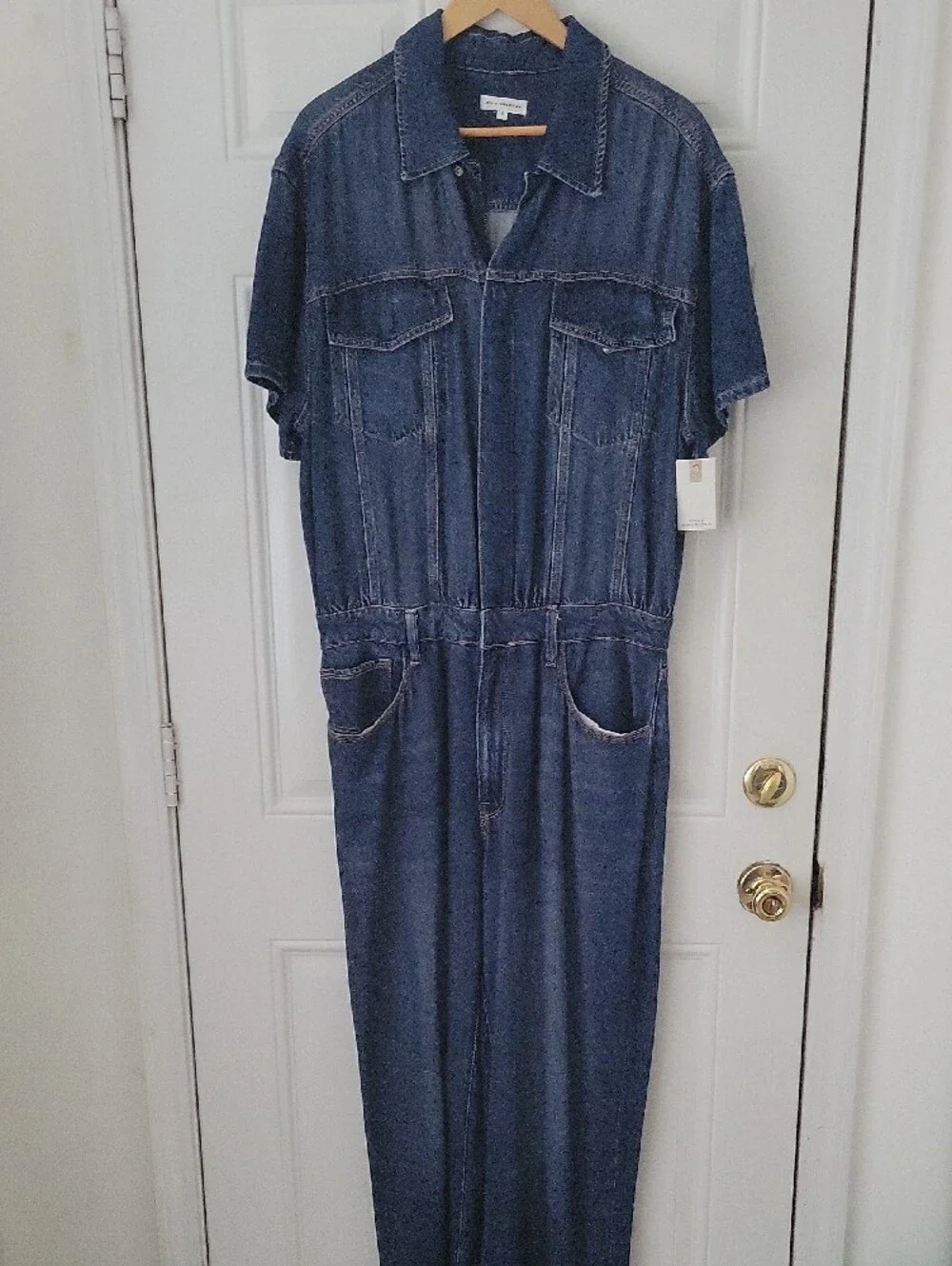 Good American Weightless Denim Jumpsuit in Indigo - Picture 4 of 5